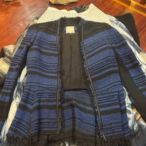 Blue and Black Striped Womens Sweater